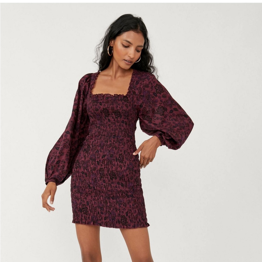 Free People puff sleeve dress
